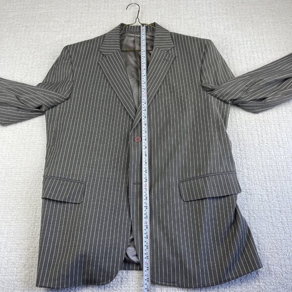 MASSIMO MODA Collezione Men's Grey White Stripped Suit Blazer Jacket Size 42R - Picture 9 of 16
